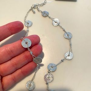 Sterling silver coin necklace with tags - brand new